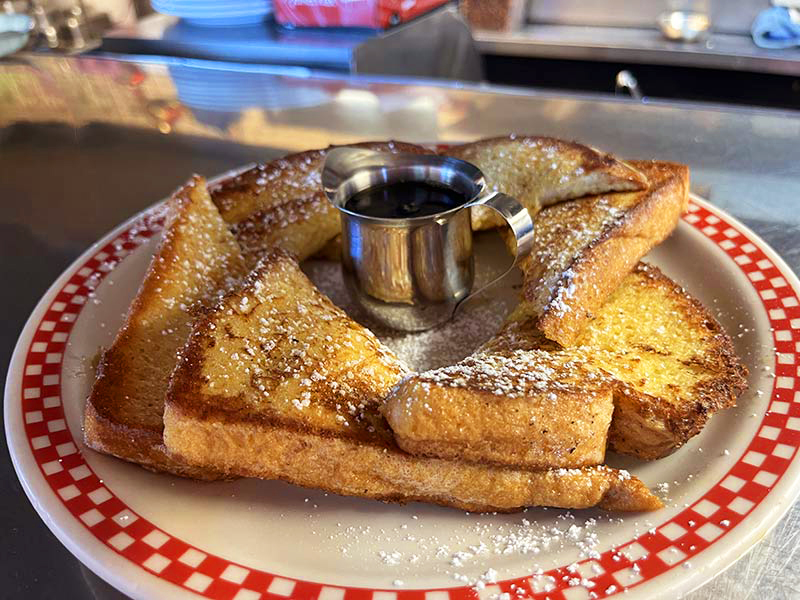 French Toast with Syrup and Powdered Sugar