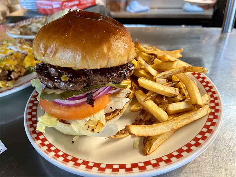 Cheeseburger and fries